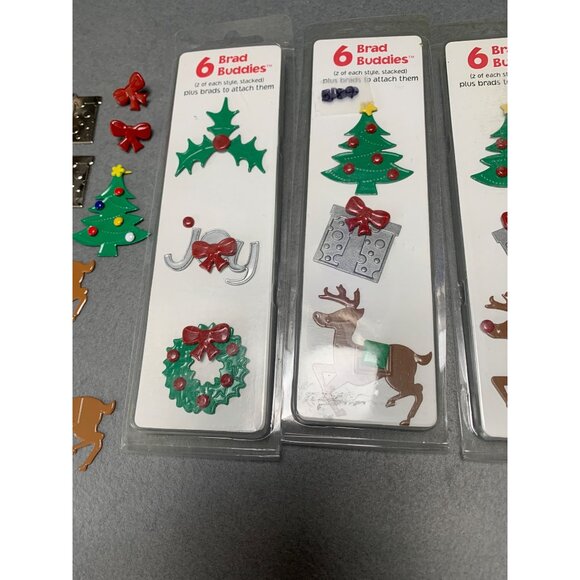 Christmas-Themed Brad Buddies & Hot Off The Press Brads Set - Picture 2 of 10